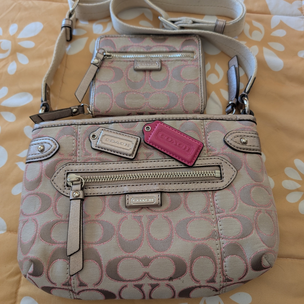 Coach Beige and Pink Women's Bag